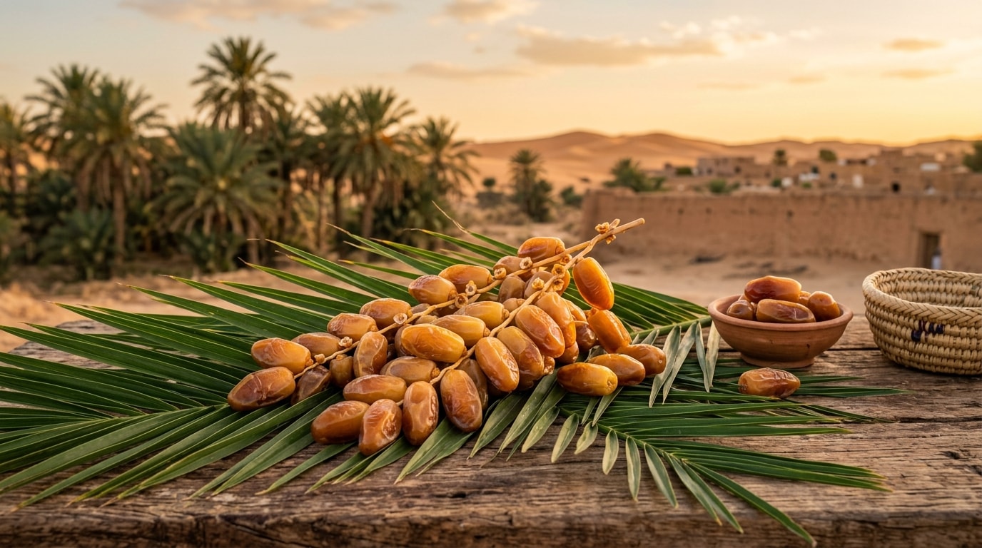 تمور دقلة الصحراء التونسية — صورة طبيعية